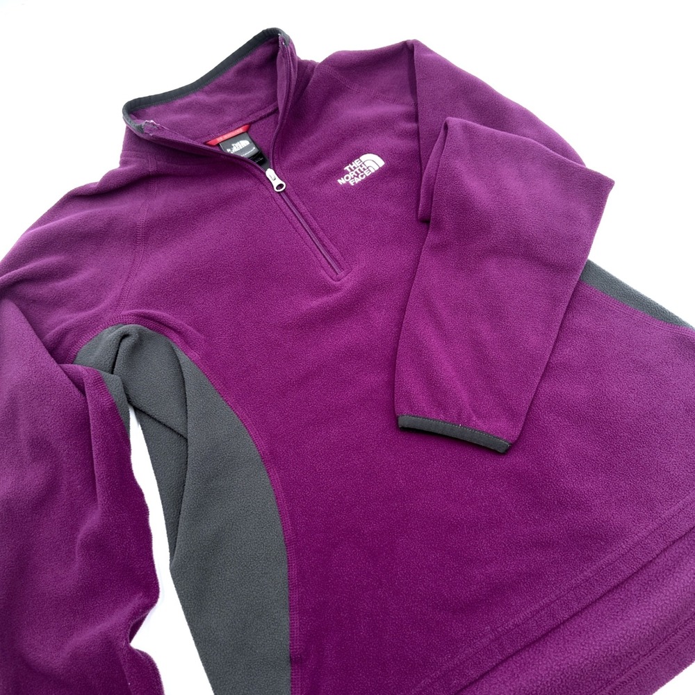 The North Face Fleece Pullover Womens Small Petite Purple TKA 100 Hiking Gorp
